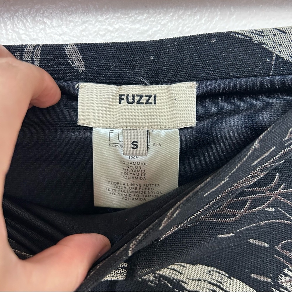 Fuzzy Midi Mesh Polka Dot Abstract Black Skirt - image 5